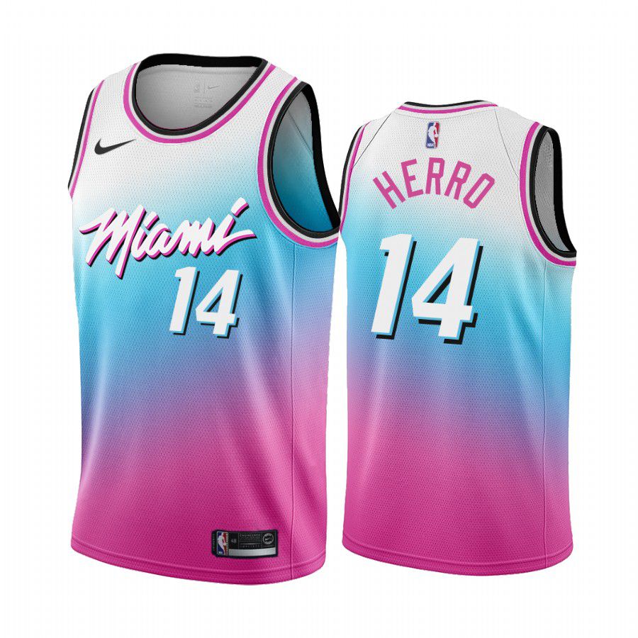 Men Miami Heat #14 tyler herro blue pick city edition vice 2020 nba jersey->dallas mavericks->NBA Jersey